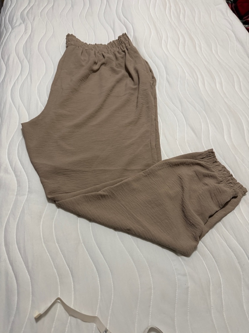Women’s Casual Elastic Waist Pants - Taupe 1X